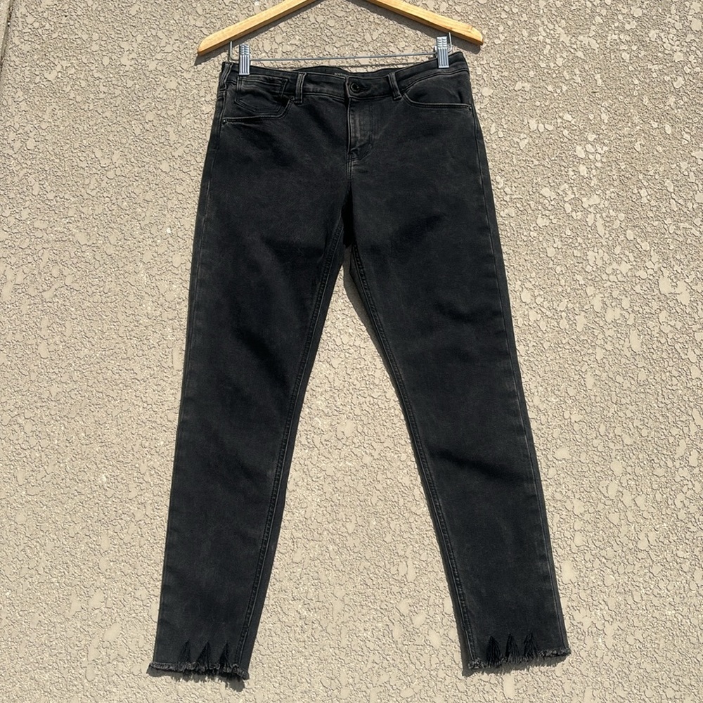Scotch & Soda Women’s Jeans La Parisienne Skinny Black Frayed Hem Size 30